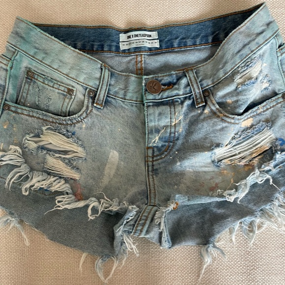 ONE X ONETEASPOON DENIM MINI SHORTS - Picture 4 of 7